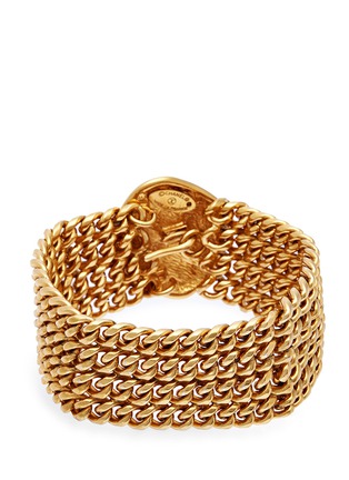 Figure View - Click To Enlarge - VINTAGE CHANEL - Quilted rhombus charm multi chain bracelet