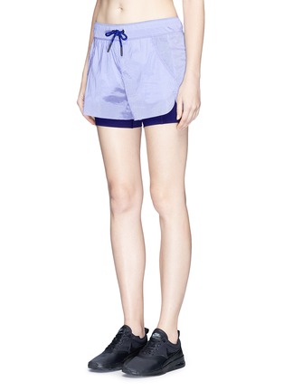 Front View - Click To Enlarge - 72883 - 'Hurdle' double layer drawstring running shorts