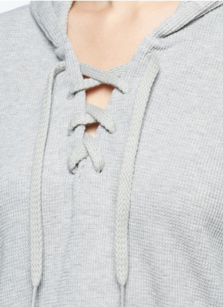 Detail View - Click To Enlarge - THE UPSIDE - 'Oxford' bell sleeve lace-up hoodie