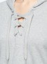 Detail View - Click To Enlarge - THE UPSIDE - 'Oxford' bell sleeve lace-up hoodie