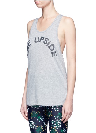 Front View - Click To Enlarge - THE UPSIDE - 'Dri Release T-bar' beaded logo tank top