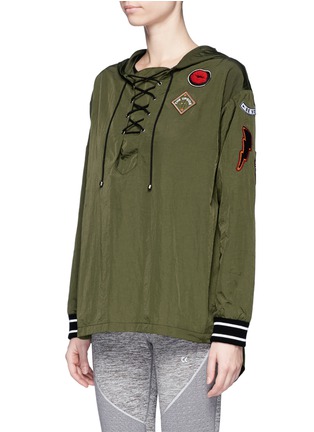 Front View - Click To Enlarge - THE UPSIDE - 'Maison' icon patch lace-up anorak jacket