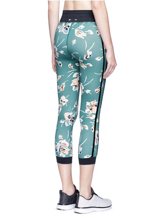 Back View - Click To Enlarge - THE UPSIDE - 'Deep Sea Floral NYC' performance capri leggings