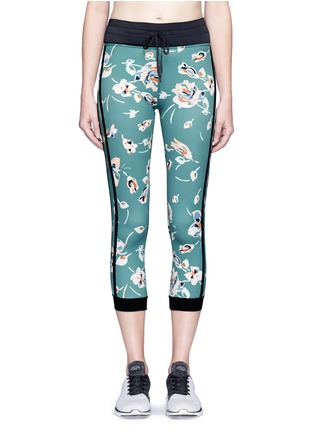 Main View - Click To Enlarge - THE UPSIDE - 'Deep Sea Floral NYC' performance capri leggings