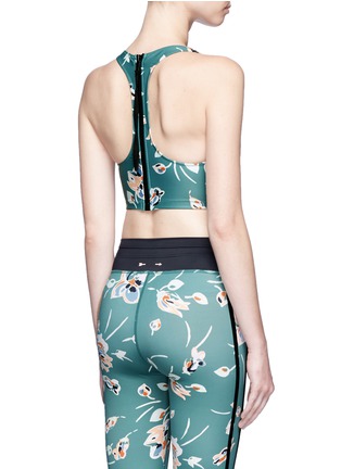 Back View - Click To Enlarge - THE UPSIDE - 'Deep Sea Floral Tahiti' performance cropped tank top