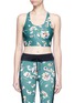 Main View - Click To Enlarge - THE UPSIDE - 'Deep Sea Floral Tahiti' performance cropped tank top