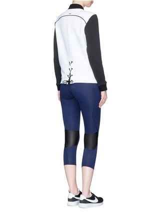 Figure View - Click To Enlarge - ALALA - Lace-up mesh vent colourblock jacket