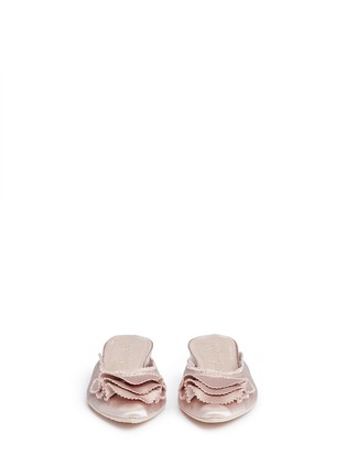 Front View - Click To Enlarge - PEDRO GARCIA  - 'Alia' ruffled satin slippers