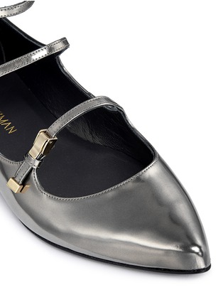 Detail View - Click To Enlarge - STUART WEITZMAN - 'Flippy' mirror leather Mary Jane flats