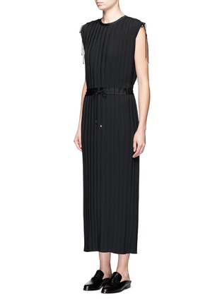 Front View - Click To Enlarge - THEORY - 'Kurgan' plissé pleated crepe maxi dress