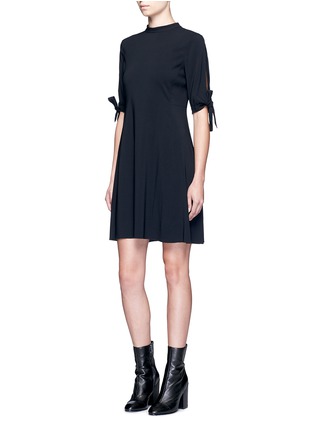 Figure View - Click To Enlarge - THEORY - 'Alvilla' tie sleeve keyhole crepe dress