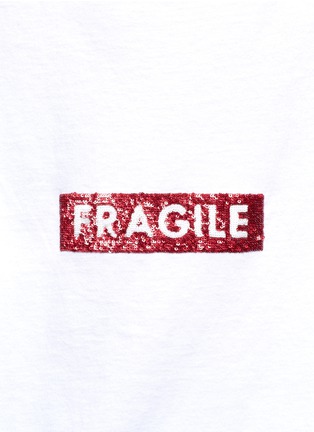 Detail View - Click To Enlarge - 73115 - 'Fragile' sequin slogan T-shirt