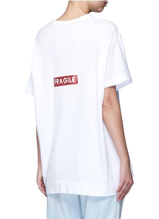Back View - Click To Enlarge - 73115 - 'Fragile' sequin slogan T-shirt