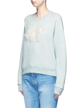 Front View - Click To Enlarge - 73115 - Rabbit appliqué marled cotton sweatshirt