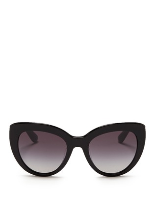 Main View - Click To Enlarge - - - Logo plaque acetate cat eye sunglasses