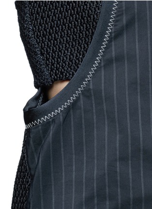 Detail View - Click To Enlarge - 3.1 PHILLIP LIM - Knotted knit back pinstripe tank top