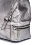 Detail View - Click To Enlarge - ALEXANDER MCQUEEN - Small charm chain metallic pebbled leather backpack