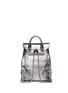 Back View - Click To Enlarge - ALEXANDER MCQUEEN - Small charm chain metallic pebbled leather backpack