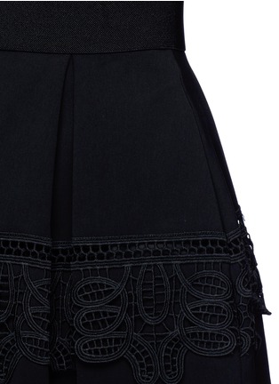 Detail View - Click To Enlarge - SELF-PORTRAIT - Guipure lace trim bow strap dress