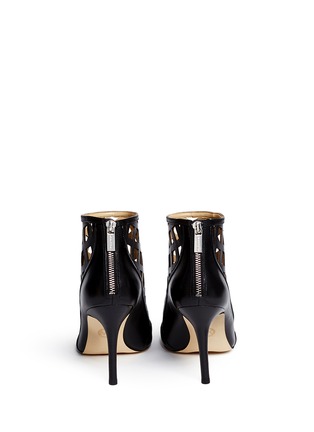 Back View - Click To Enlarge - MICHAEL KORS - 'Yvonne' cutout leather open toe caged booties