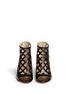 Front View - Click To Enlarge - MICHAEL KORS - 'Yvonne' cutout leather open toe caged booties