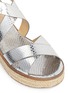 Detail View - Click To Enlarge - MICHAEL KORS - 'Darby' snakeskin effect metallic leather espadrille sandals