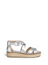 Main View - Click To Enlarge - MICHAEL KORS - 'Darby' snakeskin effect metallic leather espadrille sandals