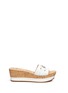 Main View - Click To Enlarge - MICHAEL KORS - Warren' leather strap cork wedge sandals