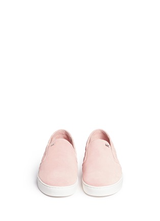 Front View - Click To Enlarge - MICHAEL KORS - 'Keaton' quilted suede skate slip-ons