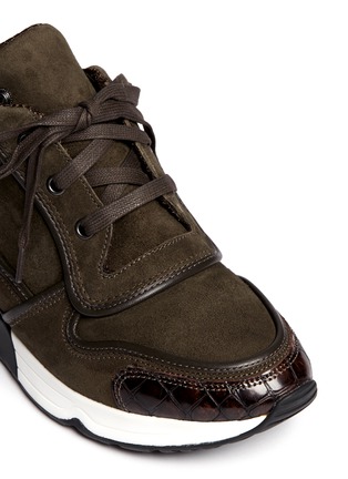 Detail View - Click To Enlarge - ASH - 'Link' rabbit fur suede leather combo sneakers
