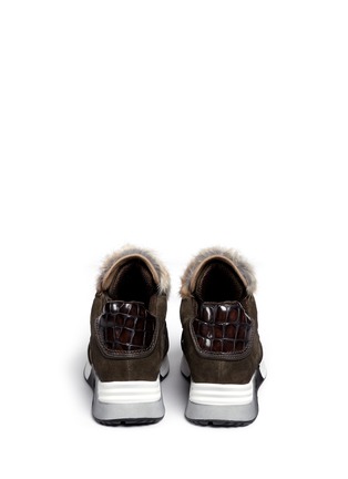 Back View - Click To Enlarge - ASH - 'Link' rabbit fur suede leather combo sneakers