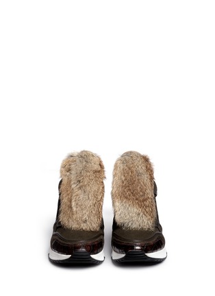 Figure View - Click To Enlarge - ASH - 'Link' rabbit fur suede leather combo sneakers