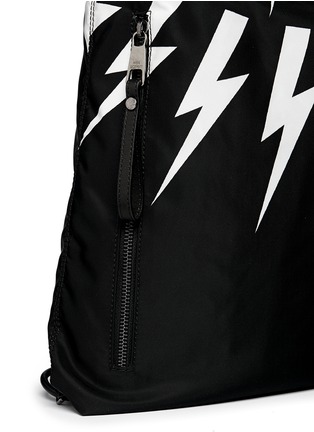 Detail View - Click To Enlarge - NEIL BARRETT - Detroit' thunderbolt print nylon gym backpack