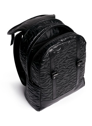 Detail View - Click To Enlarge - NEIL BARRETT - 'Memphis' quilted camouflage eco-leather backpack