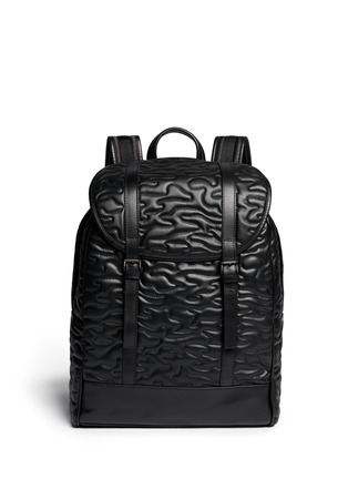 Main View - Click To Enlarge - NEIL BARRETT - 'Memphis' quilted camouflage eco-leather backpack