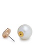 Detail View - Click To Enlarge - KENNETH JAY LANE - Glass pearl back crystal stud earrings