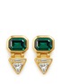Main View - Click To Enlarge - KENNETH JAY LANE - Glass crystal gold plated clip earrings