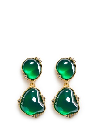 Main View - Click To Enlarge - KENNETH JAY LANE - Cabochon stone drop clip earrings