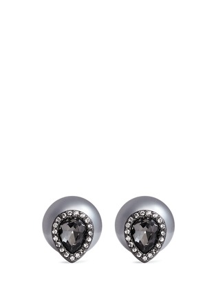 Main View - Click To Enlarge - KENNETH JAY LANE - Glass pearl back crystal stud earrings