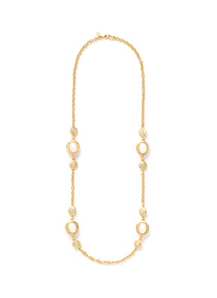 Main View - Click To Enlarge - KENNETH JAY LANE - Faux pearl station crystal chain necklace