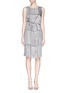 Main View - Click To Enlarge - ARMANI COLLEZIONI - Tile print gathered side silk dress