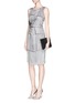 Figure View - Click To Enlarge - ARMANI COLLEZIONI - Tile print gathered side silk dress
