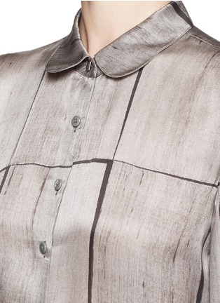 Detail View - Click To Enlarge - ARMANI COLLEZIONI - Peter Pan collar check print shirt