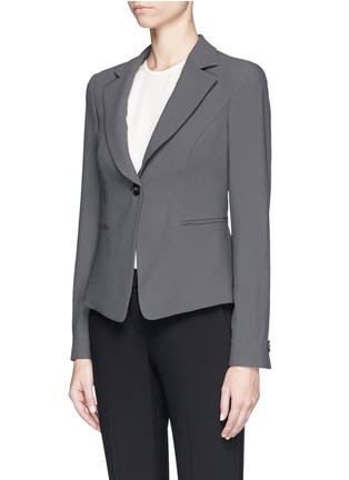 Front View - Click To Enlarge - ARMANI COLLEZIONI - Stretch wool notch lapel jacket
