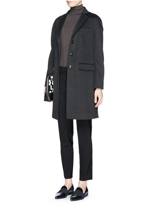 Figure View - Click To Enlarge - ARMANI COLLEZIONI - Felted virgin wool coat