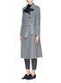 Front View - Click To Enlarge - ARMANI COLLEZIONI - Contrast notch lapel coat