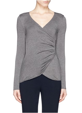 Main View - Click To Enlarge - ARMANI COLLEZIONI - Ruche side jersey top