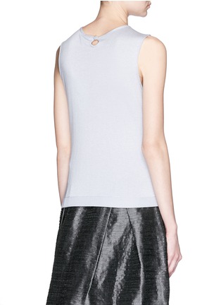 Back View - Click To Enlarge - ARMANI COLLEZIONI - Silk front sleeveless cashmere knit top