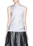 Main View - Click To Enlarge - ARMANI COLLEZIONI - Silk front sleeveless cashmere knit top