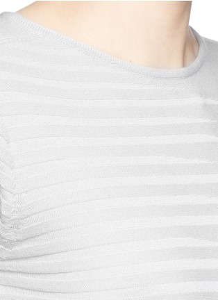 Detail View - Click To Enlarge - ARMANI COLLEZIONI - Tapered stripe wool knit sweater